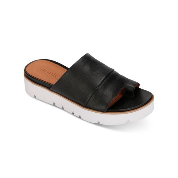 GENTLE SOULS KENNETH COLE Womens Black Lavern Platform Slip On